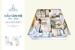 bán căn 3 phòng ngủ gần aeon mall: 80m2