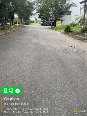 bán đất hẻm 10m đường nguyễn văn tạo- long thới- nhà bè -diện tích: 120m2
giá 6,1 tỷ