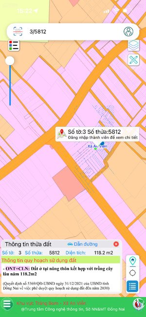 bán đất an viễn trảng bom 5x23 sổ riêng thổ cư 790tr