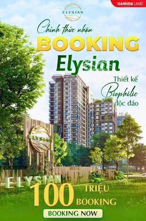 (gamuda land ) - mua trực tiếp cđt tháp b dự án elysian - thanh toán 5% - ck 9% - booking 100 triệu