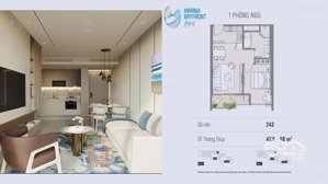 bán căn m10.3 1pn chung cư aria bay hạ long sát biển, 48m2 giá 3,802 tỷ 