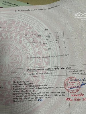 bán đất 40m - mặt tiền 3,85 nở hậu 3,9m -la khê - đường trước nhà rộng 5m - ngõ nông - giá 6tyxx