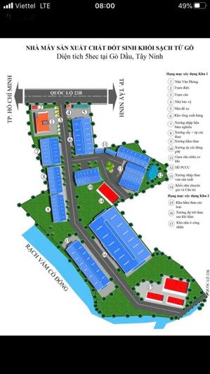 cho thuê 50.000 ( 5ha) - có xưởng 6000m2 - sx viên nén giá tốt