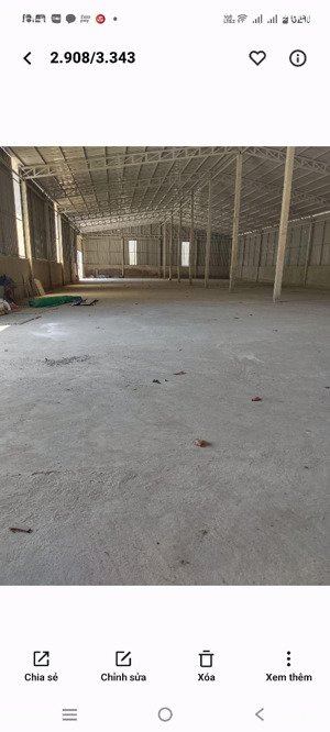 cho thuê nhà xưởnng mt đường tỉnh lộ 2 củ chi, dtkv 6500m2, xây dựng 1900m2, giá 60tr/tháng