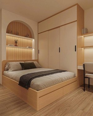 căn hộ studio thiết kế tone gỗ siêu luxury