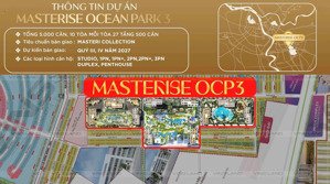 sắp mở bán 10 toà chung cư masterise tại khu thời đại -booking sớm giá chỉ từ 6x tr/m2 - vốn 20%