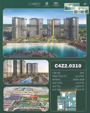 bán lumiere spring bay- 62,4m2- thanh toán theo tiến độ- view đẹp