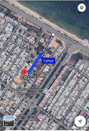 mặt tiền trần minh tông, gần nguyễn sinh sắc, thích hợp xây căn hộ, cách biển vài bước chân