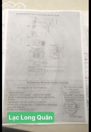 Bán nhà MT 109F Lạc Long Quân Q11 & 115 Thạch Lam Tân Phú (Chính Chủ )