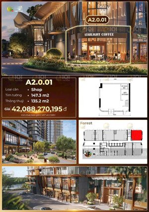 eaton park - bán shophouse căn góc - tháp a2.0.01 - dt 147m2 - cửa hàng 2 tầng - giá gốc cđt gamuda