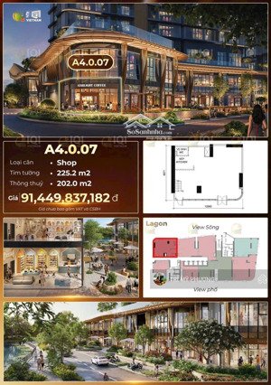 eaton park - bán shophouse căn góc + view sông - chỉ cần 4,5 tỷ (5%) sở hữu ngay, giá gốc gamuda