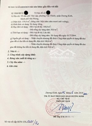 bán 150m2 đất, mặt tiền 5m, đường 8m tuyến 2 mạc phúc tư, dương kinh