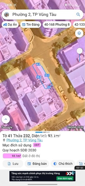 bán nhà góc 2 mặt tiền khu á châu - trung tâm phường vũng tàu - s=93m2=5,6x18m - gần biển - 14,8 tỷ