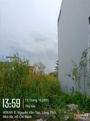 bán đất 5*17m, hẻm xe hơi 7m, 3,85 tỷ, kdc bà chồi , 409 thông ra 437 nguyễn văn tạo, lt, nhà bè