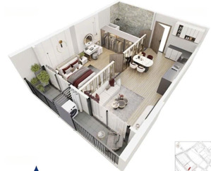 chính chủ bán 1 ngủ 43m toà london1 bàn giao 2026