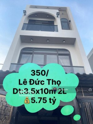 bán nhà đẹp 3pn hẻm 350/ lê đức thọ, phường 6, gò vấp gần công viên, trường an nhơn