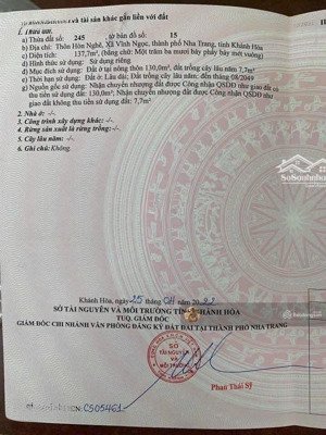 chính chủ nhờ
bán lô đất đẹp hẻm nguyễn xiển, phường tây nha trang - 137,7 m2 ngang 4m - giá 2,5