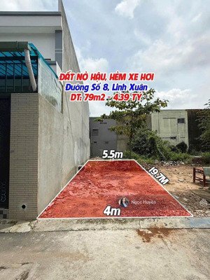 bán lô đất rẻ đẹp - hẻm xe hơi đs 8 -dt : 80m2 - giá 4,39 tỷ