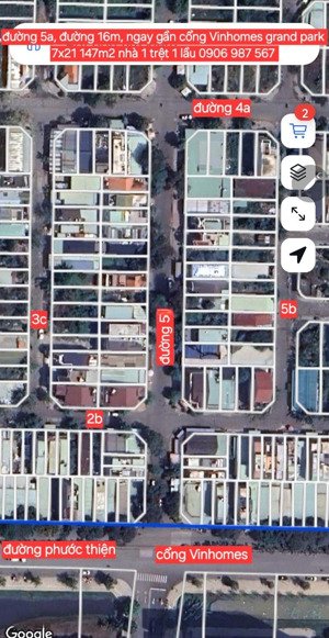 bán đất tặng nhà 2 tầng, mt 5a ngay cổng vinhomes, 7x21m 147m2 đường 16m 
