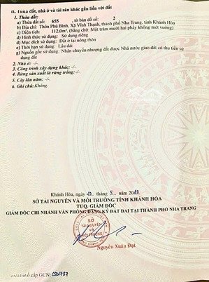 bán đất tại xã vĩnh thạnh, nha trang, khánh hòa, 2,4 tỷ có ngay 112 m2. ngang 7m