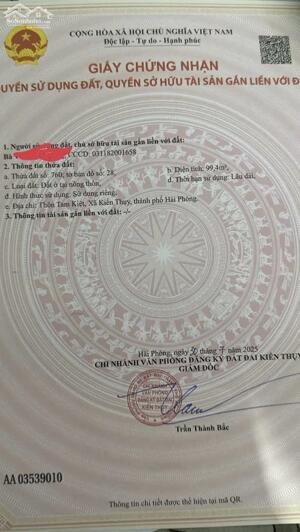 Bán đất Hữu Bằng - Kiến Thụy - Hải Phòng