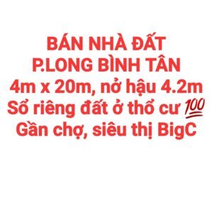 BÁN RẺ NHÀ ĐẤT LONG BÌNH TÂN SỔ HỒNG THỔ CƯ ĐƯỜNG OTO GẦN SIÊU THỊ BIGC