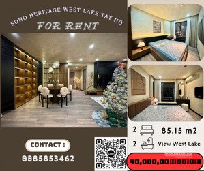 cho thuê căn hộ 3pn, 2wc, 40 triệu, 85,15m2 tại heritage west lake, tây hồ, hà nội