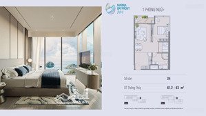 bán nhanh căn 1pn 62m2 giá 4 tỷ 419 triệu chung cư gần biển, phù hợp để nghỉ dưỡng và cho thuê