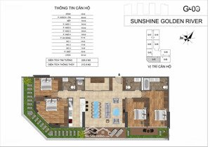 căn hộ 3pn, 2wc, 160m2 tại sunshine golden river, giá thỏa thuận, hot!