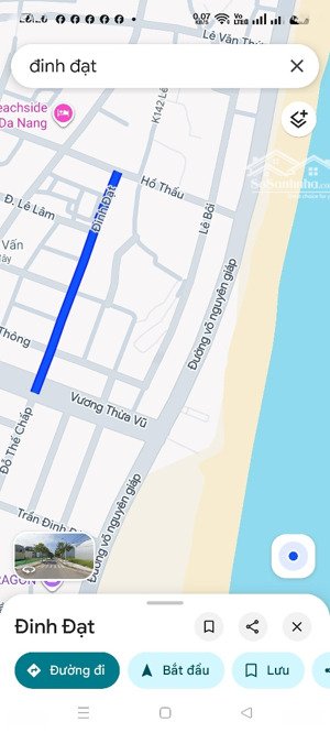 bán đất mặt tiền đường đinh đạt, sát biển phước mỹ, cn 91 m2 giá tốt tiện xây căn hộ villa cho thuê