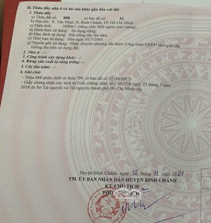 1000m2 (22x45m) đất vườn đường xe hơi, xã tân nhựt, bình chánh