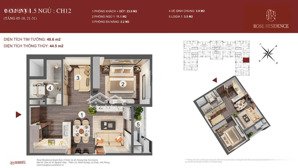 bán căn mã 12 siêu hiếm tầng 2x view tttp. gía 1,9 tỷ tòa rose residence, hoàng huy commerce