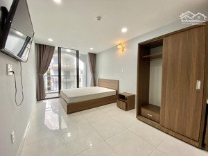 cho thuê căn hộ studio tầng cao view thoáng - toà nhà full tiện ích thang máy, hầm xe, bảo vệ 24/7