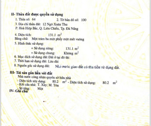 chính chủ cần tiền gấp nên bán nhanh nhà 2 mặt tiền đường ngô xuân thu 10m, liên chiểu tp đà nẵng
