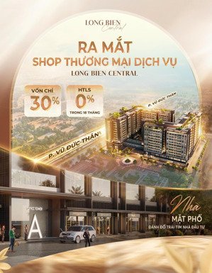 bán shophouse 120 triệu, 183m2 tại long biên central, đường vũ đức thận, long biên, hà nội