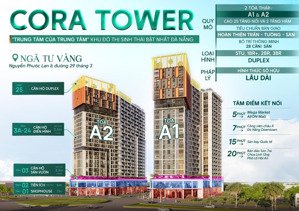 căn góc 3pn/78.9m2 tầng 21 view thành phố và sông đà nẵng - cora tower