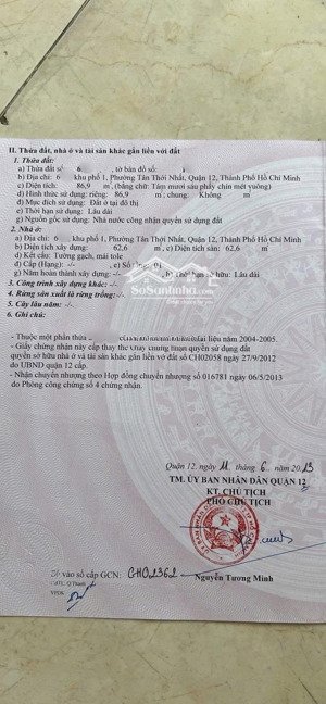 bán gấp nhà 4x22m trường chinh, q12