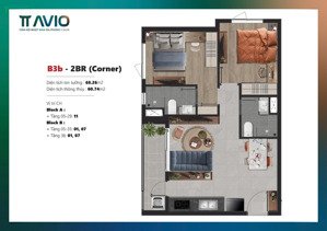 chủ cần bán giá gốc căn 2pn góc tầng 12 bao thuế phí 2,640 tỷ. pttt 9,9tr/tháng. giá rẻ nhất tt