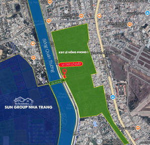 bán lô đất vip 4 mặt tiền vị trí vàng ngay cầu sun group, nha trang