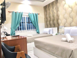 bán khách sạn q.1: 6.6 x 8m, 4 lầu có sân thượng / 7pn + 9wc. phố tây bùi viện 24/24