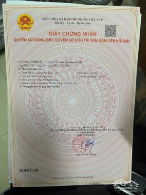 chính chủ cần bán lô đất thôn trung hậu, xã bắc lũng diện tích 144,3m2