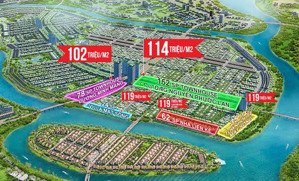 bán đất villa mặt sông 260m2 - đối diện đảo kim cương - view chính diện sông