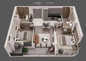 bán 2pn2wc lumiere a2 - tiến độ 5% - diện tích: 66,5m² - view hồ - giá: 7400tr thu về