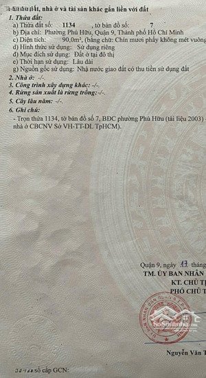 bán gấp lô đất 6x15 sổ cá nhân, svhtt quận 9, giá 6,9 tỷ