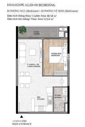 elysian 1 pn block c - 52,46 m2 - 3,65 tỷ all in