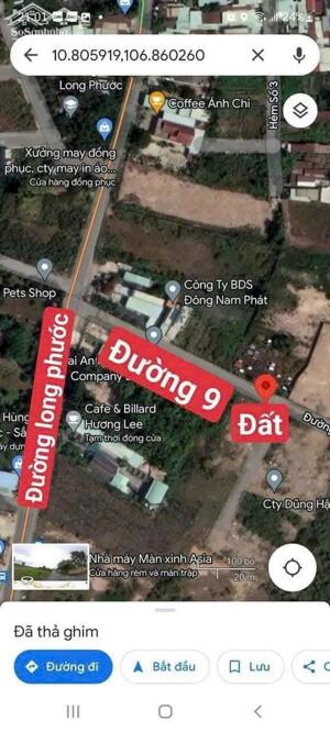 lô đất mặt tiền đường 9 long phước DT 118m giá đầu tư
