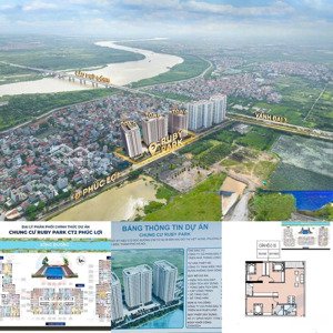 siêu vip bán căn 62m2 thiết kế 2 pn 2vs, tầng đẹp view cầu phù đổng rubypark phúc lợi giá 3,85 tỷ