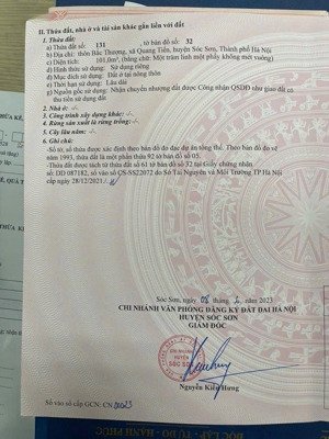 bán đất bắc thượng, xã nội bài dt 101m