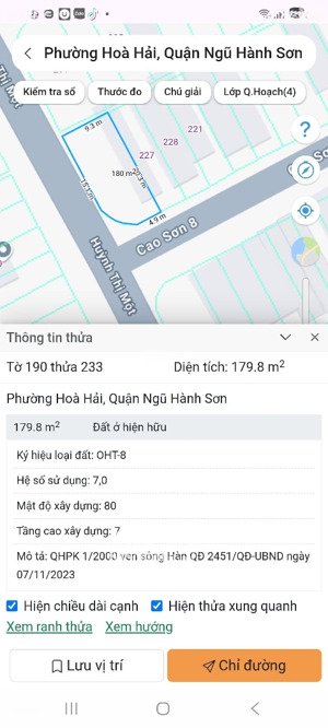 góc 2 mặt tiền đường huỳnh thị một với cao sơn 8