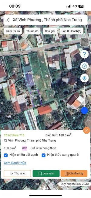 bán nhanh 189m2 ngang 10m có thổ cư vĩnh phương tây nha trang